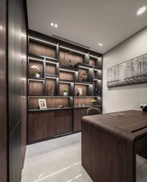 Contemporary Home Office at Concourse Skyline @ Beach Road