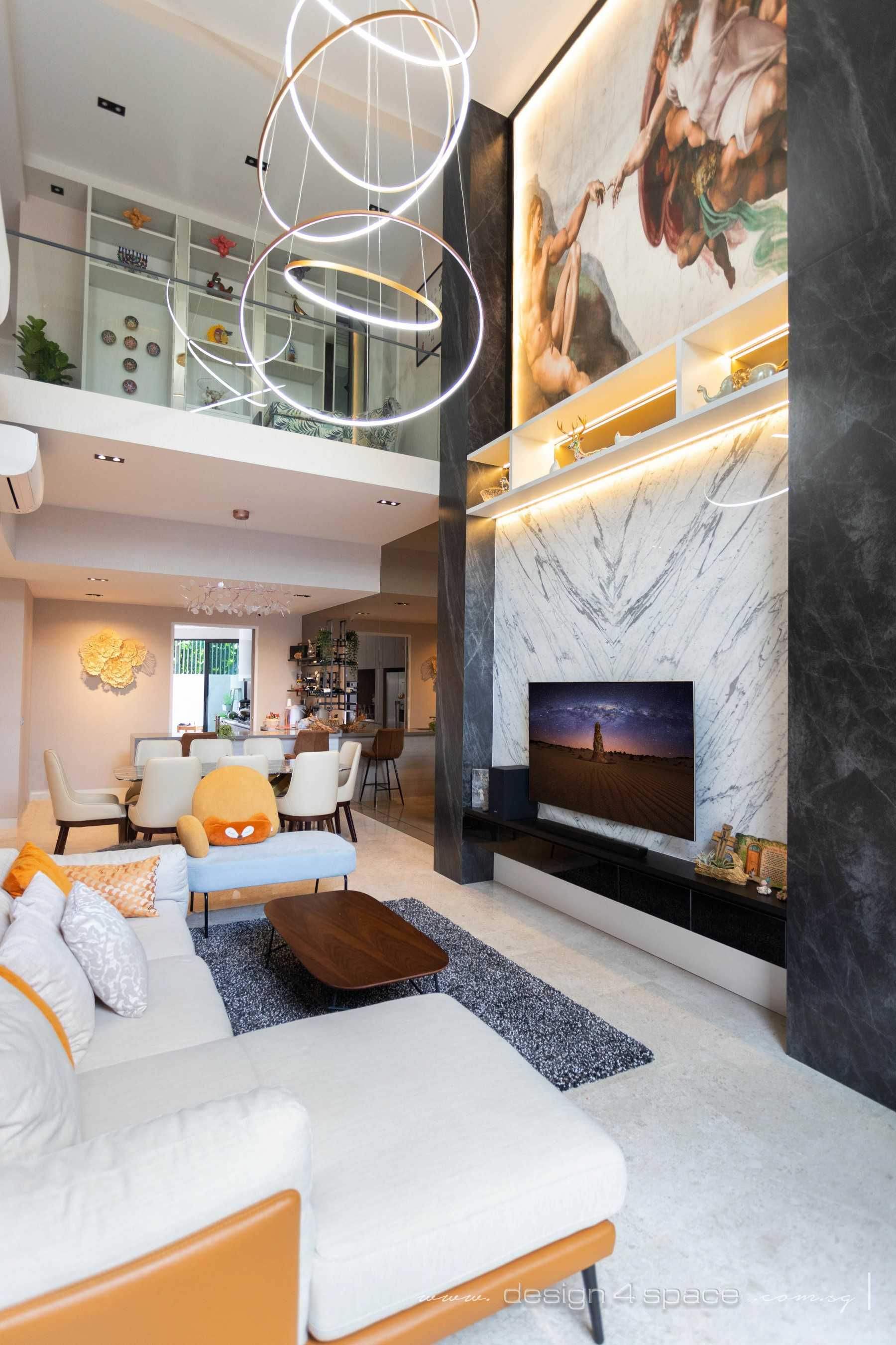 Modern Living Room with TV Console and Feature Wall