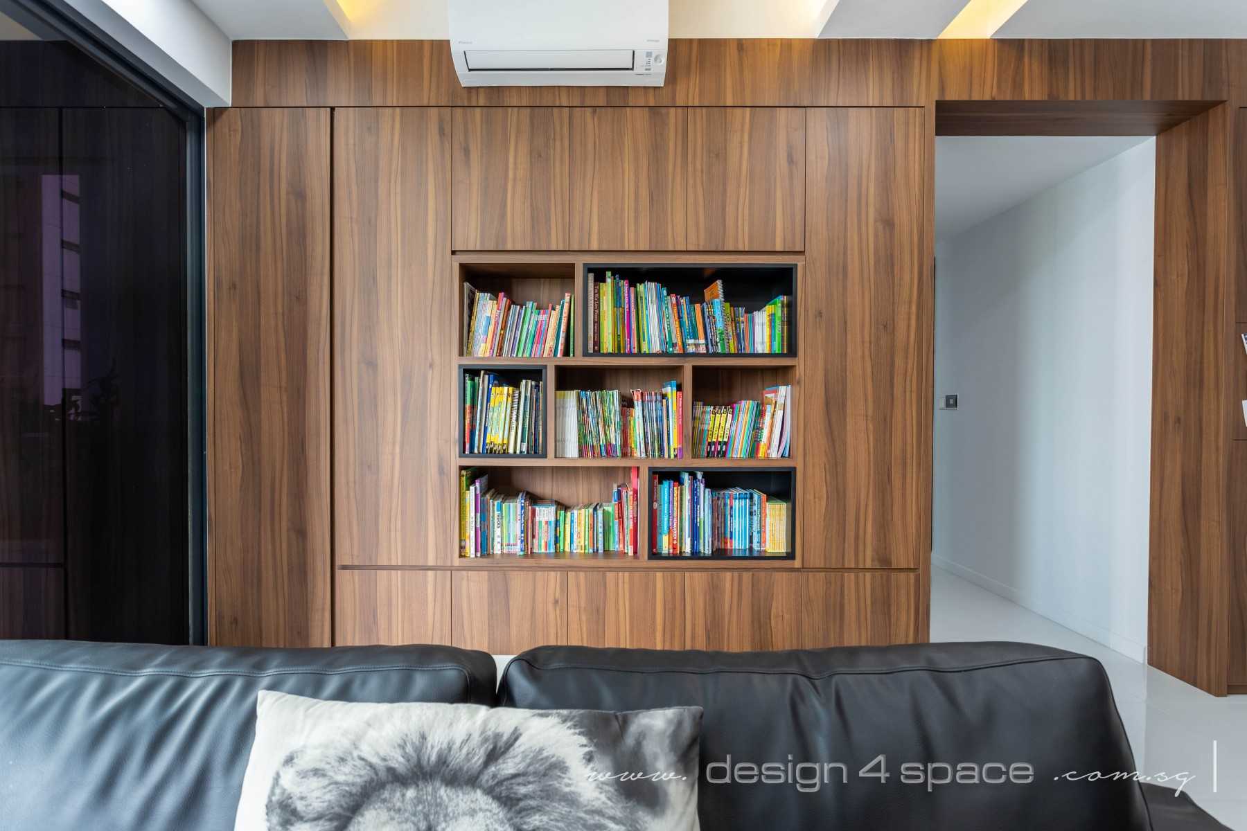 Contemporary Living Room with TV Console and Feature Wall