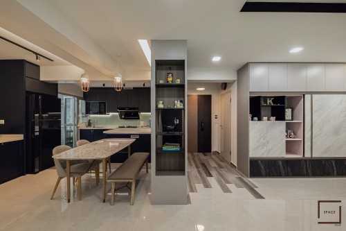 Contemporary Living Room at HDB 5-ROOM @ BIDADARI PARK DRIVE