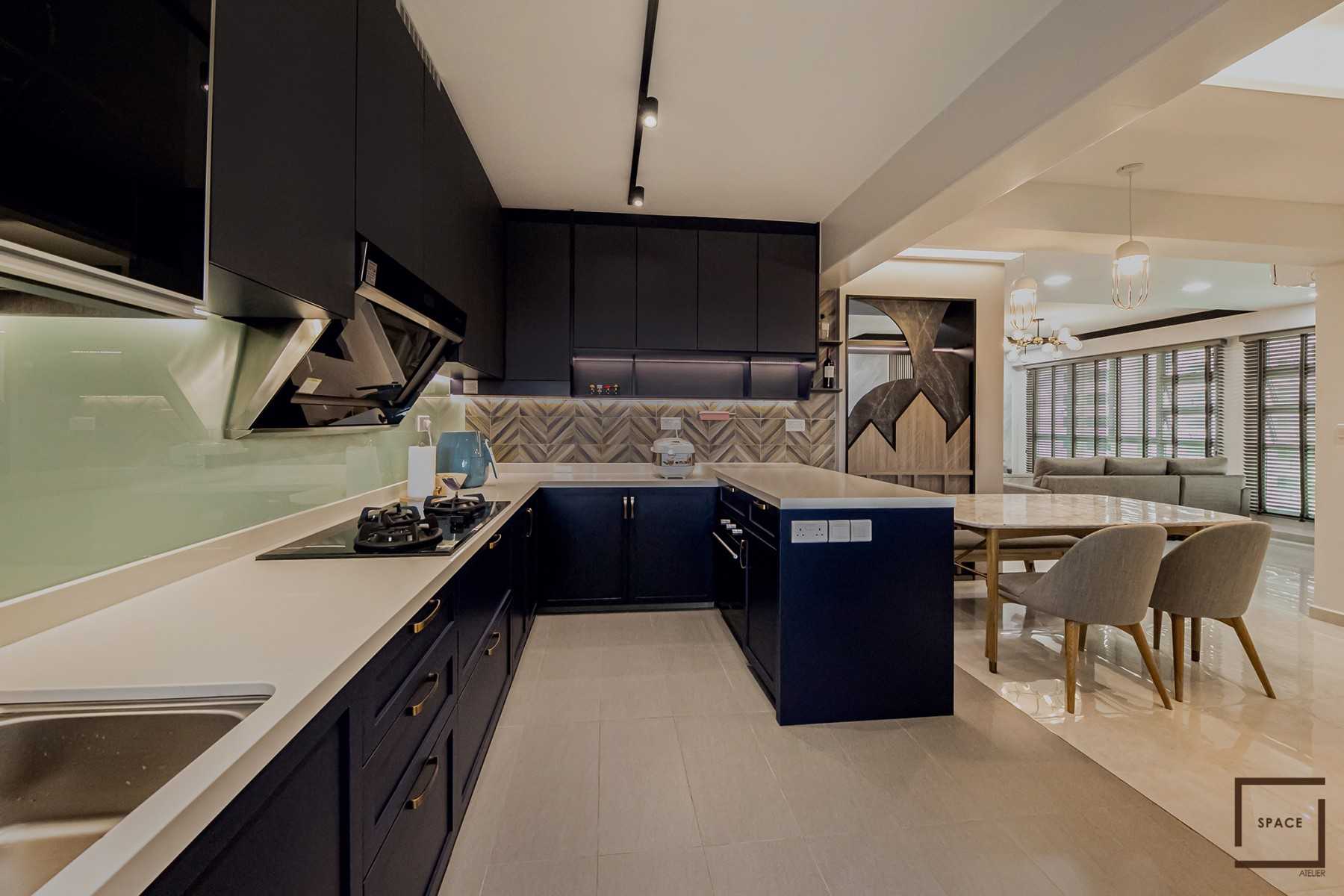 Contemporary Kitchen with Vinyl Flooring and Open Kitchen