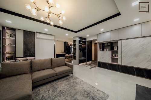 Contemporary Living Room at HDB 5-ROOM @ BIDADARI PARK DRIVE