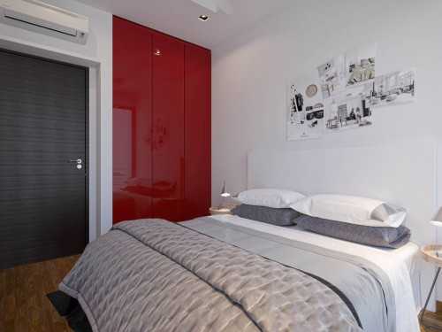 Contemporary Bedroom at Condominium at Riviera Drive