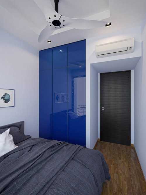 Contemporary Bedroom at Condominium at Riviera Drive