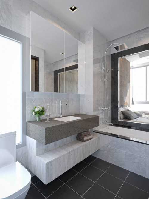 Contemporary Bathroom at Condominium at Riviera Drive