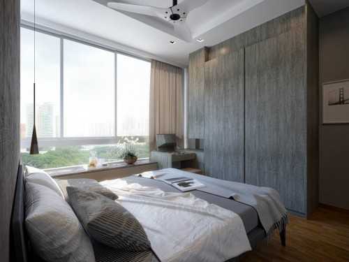 Contemporary Bedroom at Condominium at Riviera Drive
