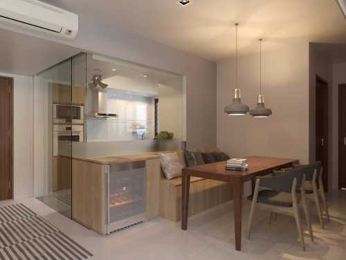 Modern Dining Room at 4 Room BTO Apt @ Ghim Moh Link