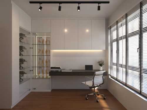 Modern Home Office at 4 Room BTO Apt @ Ghim Moh Link
