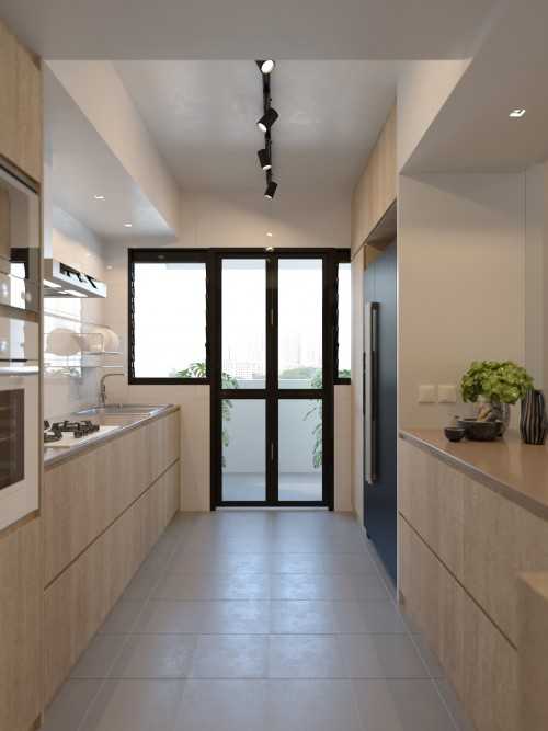 Modern Kitchen at 4 Room BTO Apt @ Ghim Moh Link