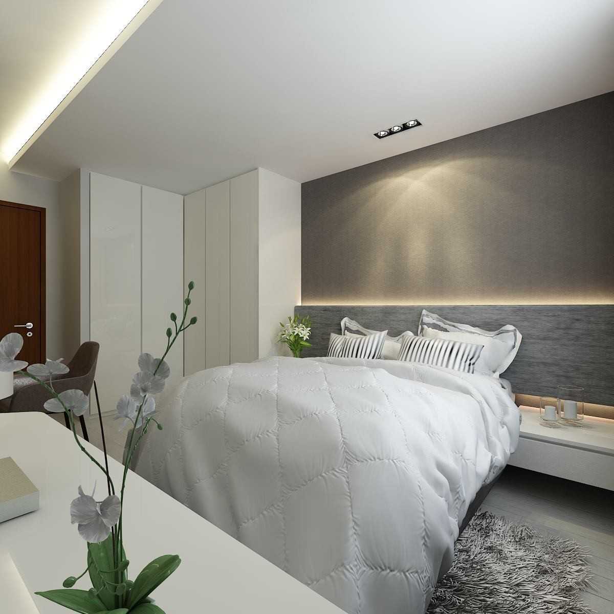 Modern Bedroom with Feature Wall and Wardrobe