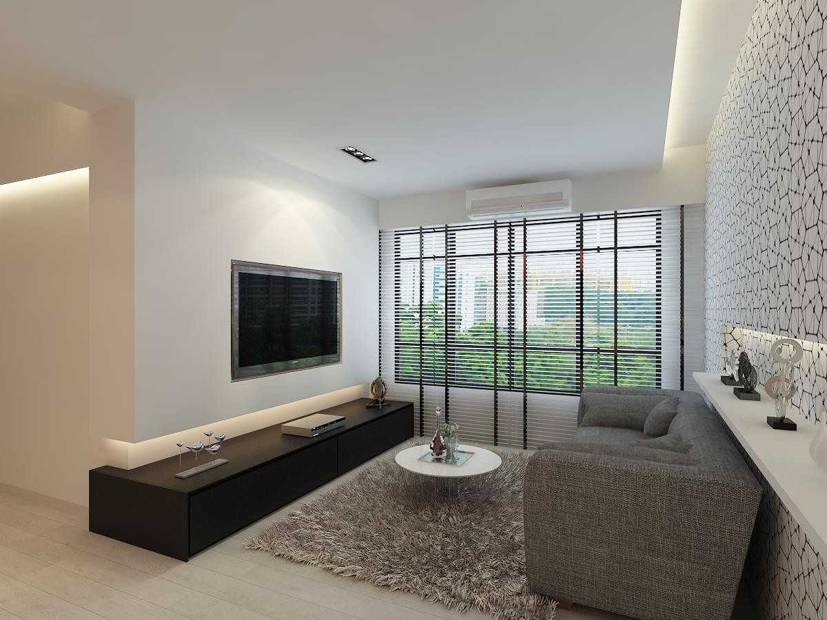 Modern Living Room with TV Console and Feature Wall