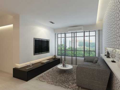 Modern Living Room at HDB apartment @ Waterway Cascadia