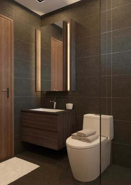 Contemporary Bathroom at Apartment @ The Tampines Trilliant