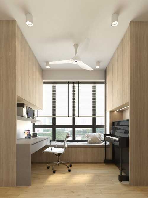 Contemporary Home Office at Apartment @ Parc Life