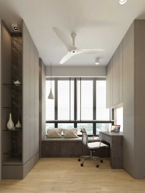 Contemporary Home Office at Apartment @ Parc Life