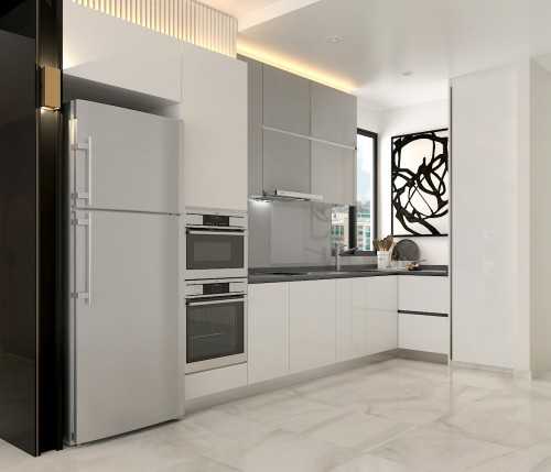Modern Kitchen at Apartment @ Highpark Residences