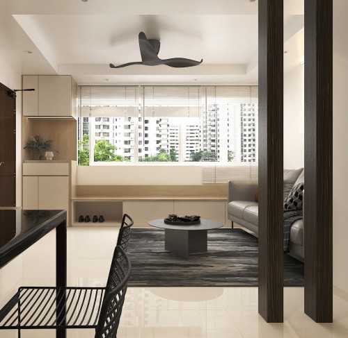 Modern Living Room at Resale HDB Apt @ Bukit Batok Green
