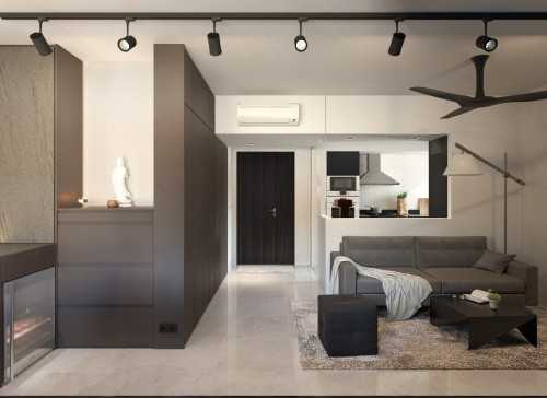 Modern Living Room at Premium HDB Apt @ Ghim Moh Edge