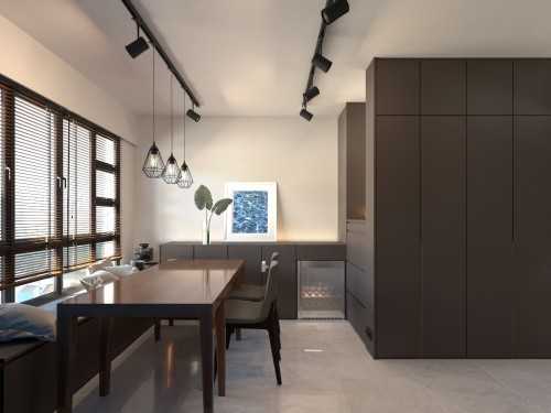 Modern Dining Room at Premium HDB Apt @ Ghim Moh Edge