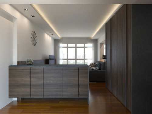 Contemporary Living Room at HDB Apt @ Sumang Lane