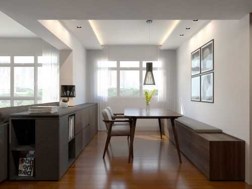 Contemporary Dining Room at HDB Apt @ Sumang Lane