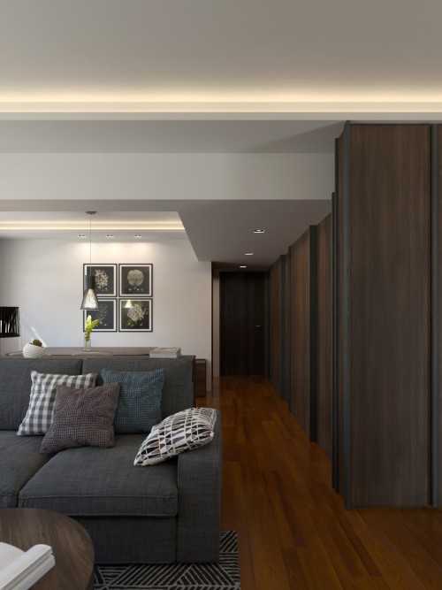 Contemporary Living Room at HDB Apt @ Sumang Lane