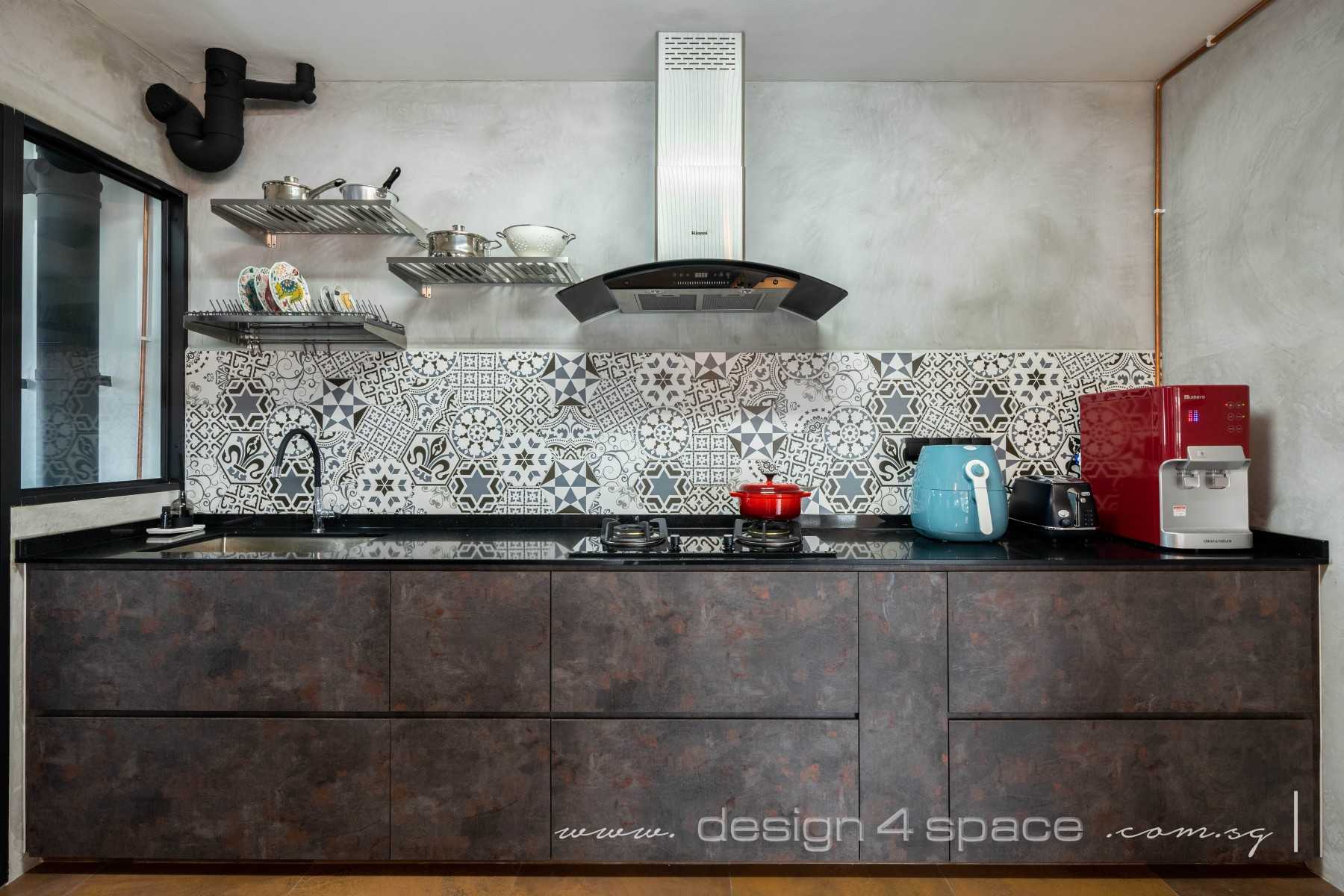 Industrial Kitchen with Countertop and Kitchen Window