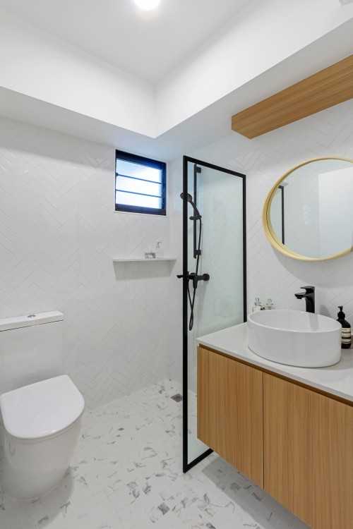 Minimalist Bathroom at 58 Havelock Road