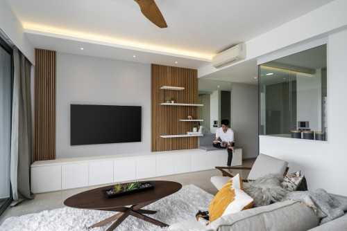 Contemporary Living Room at The Riversails