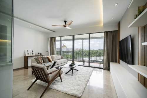 Contemporary Balcony at The Riversails