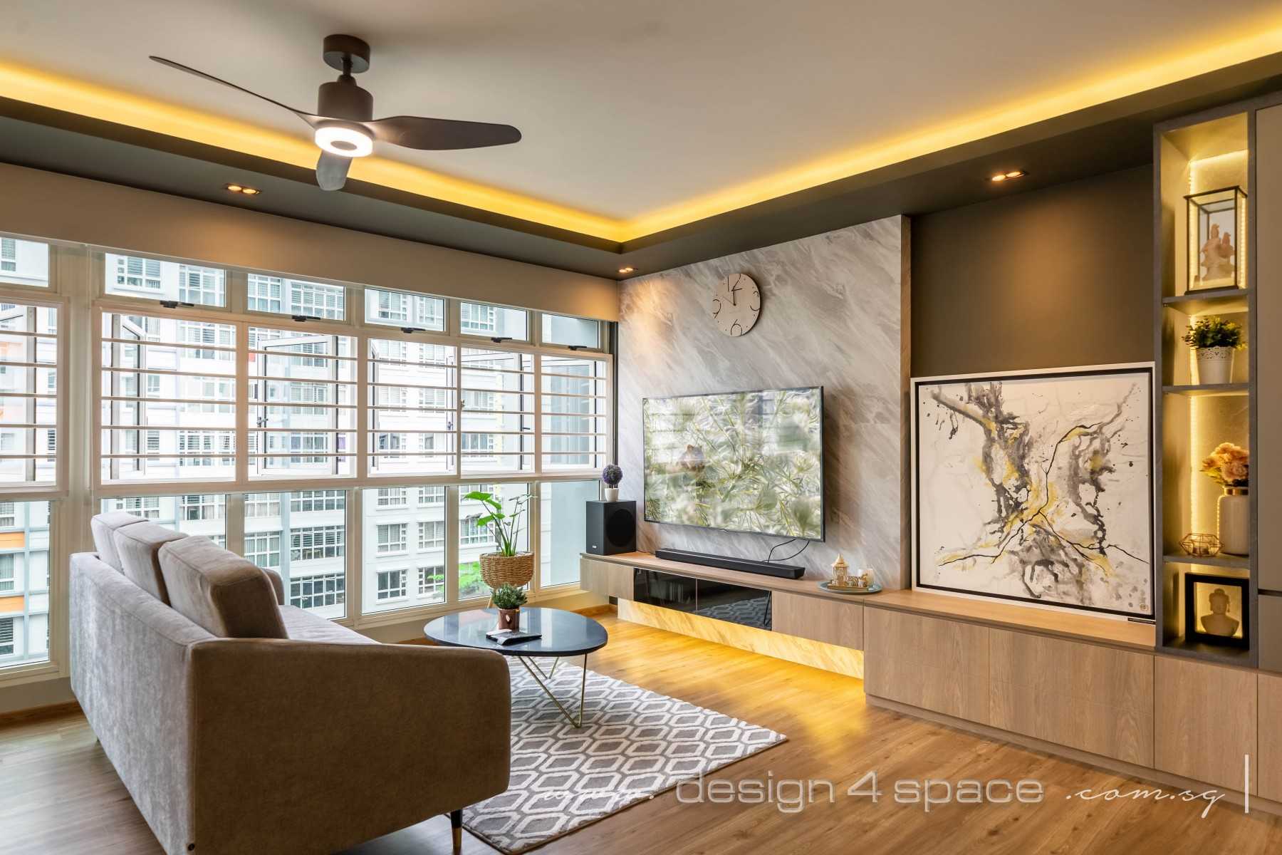 Modern Living Room with Feature Wall and Sofa
