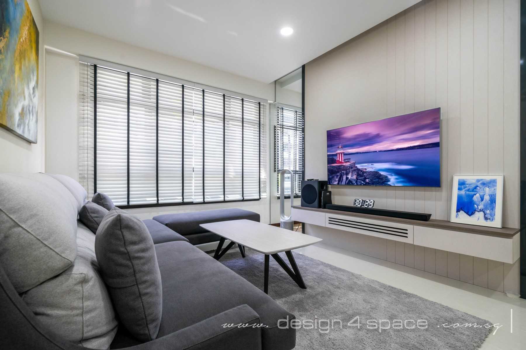Modern Living Room with TV Console and Feature Wall
