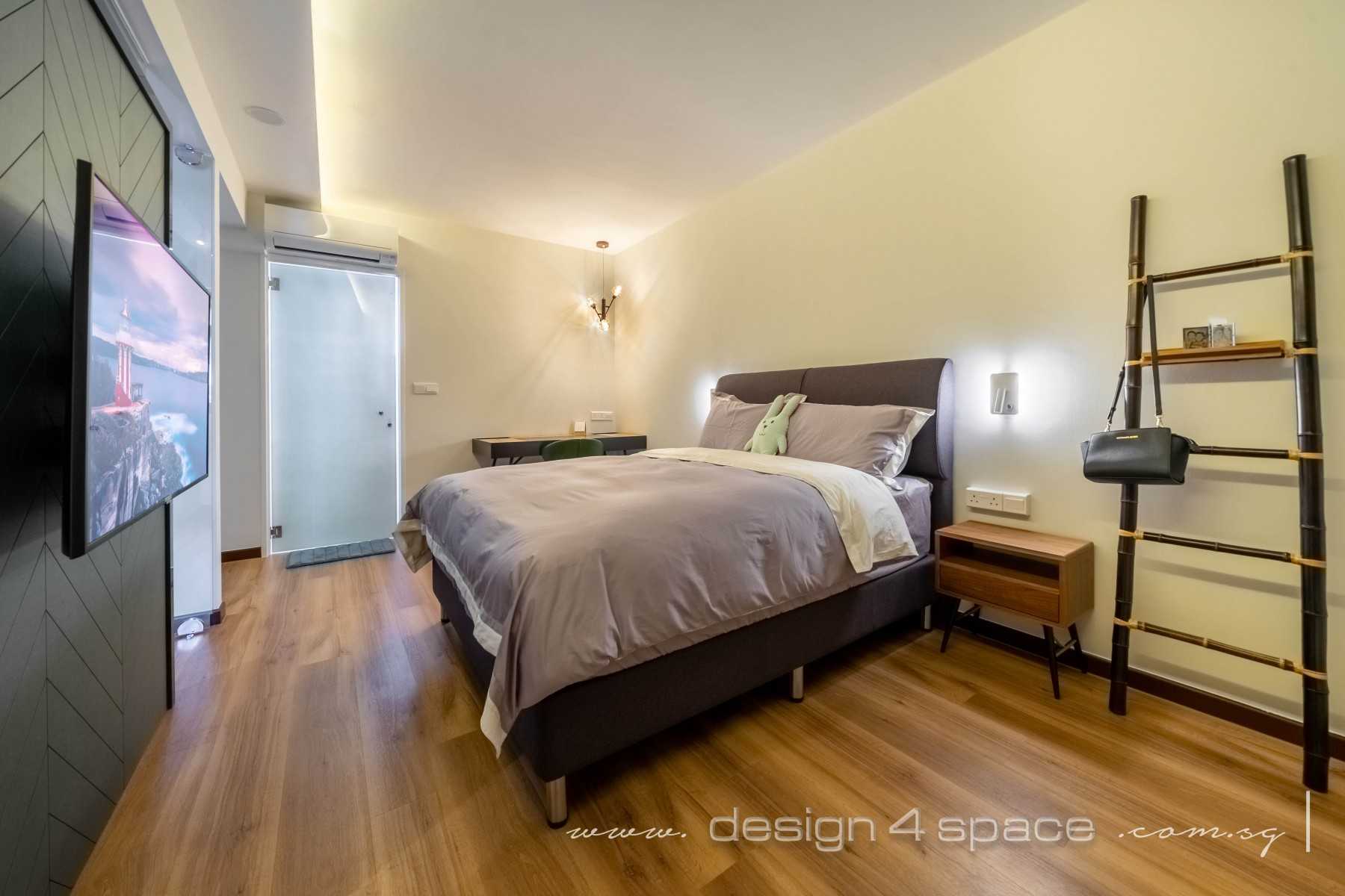 Modern Bedroom with Feature Wall and Wardrobe