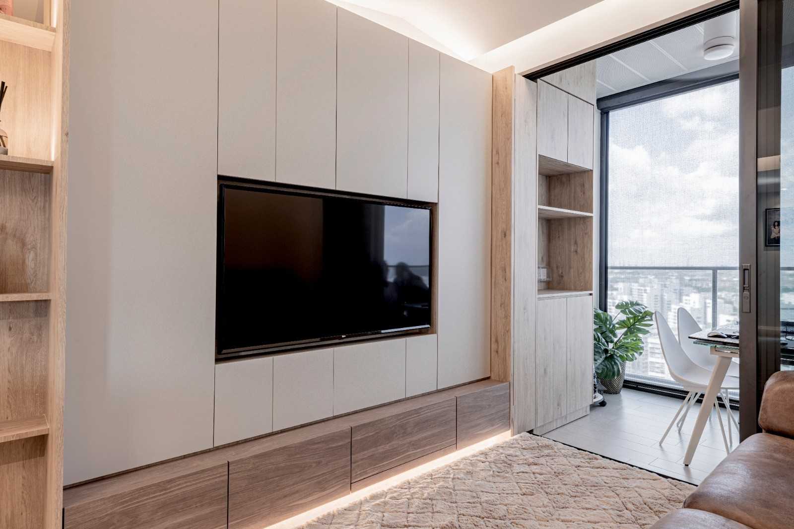 Modern Living Room with TV Console and TV