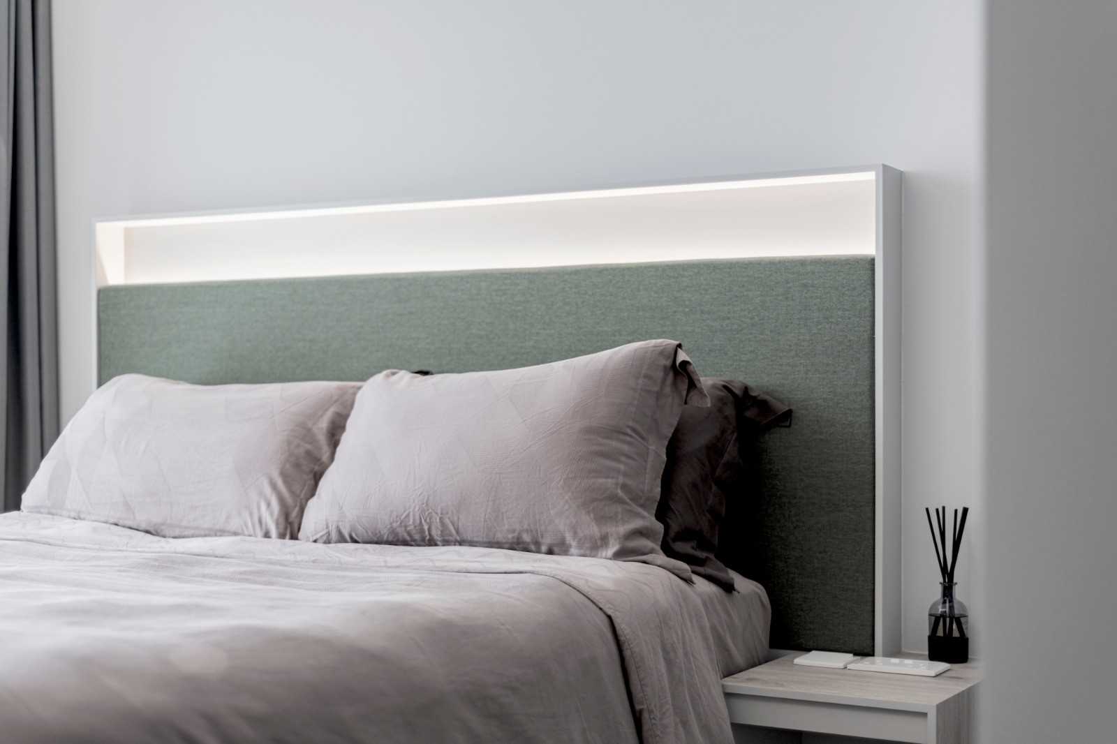 Modern Bedroom with Built-in Bed and Bedside Table