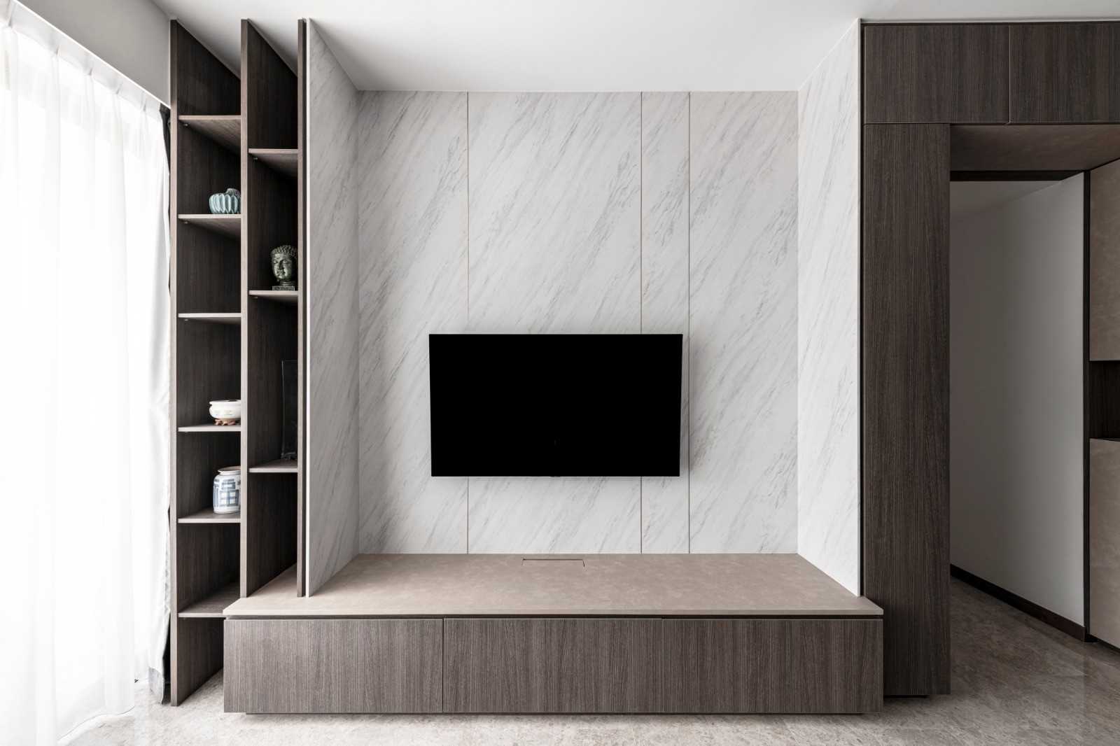 Modern Living Room with TV Console and TV