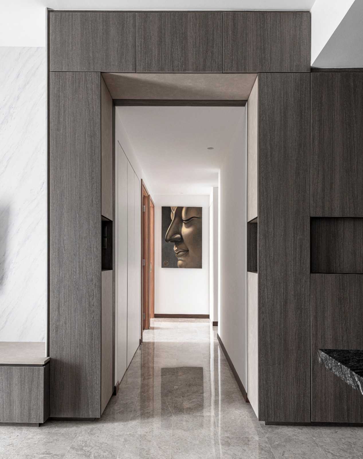 Modern Foyer with Artwork and Console Table