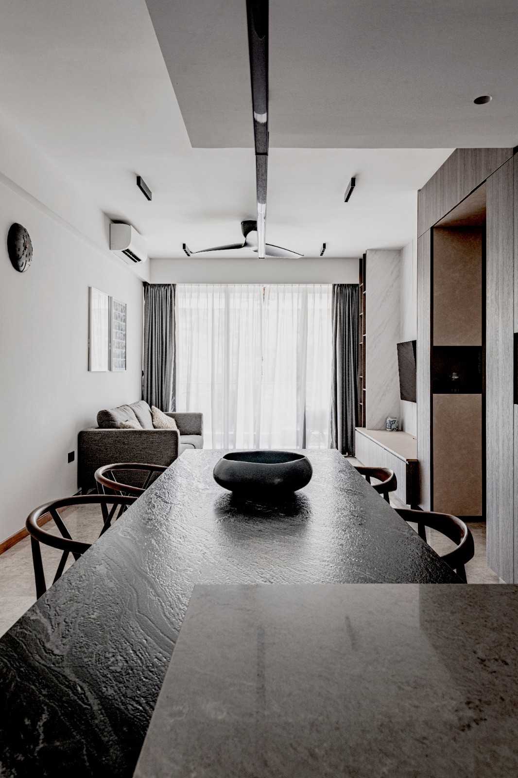 Modern Living Room with TV Console and Feature Wall