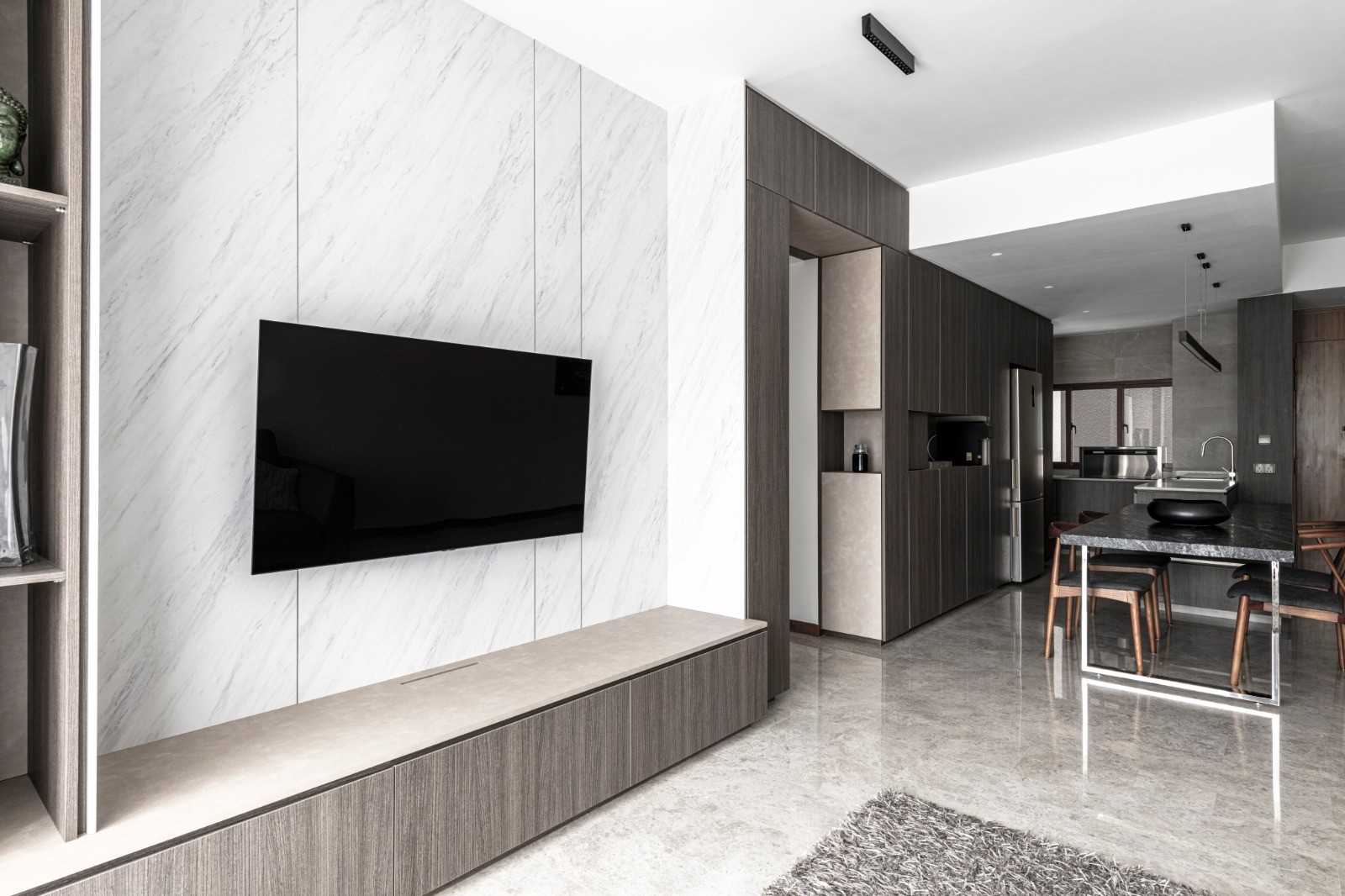 Modern Living Room with TV Console and TV
