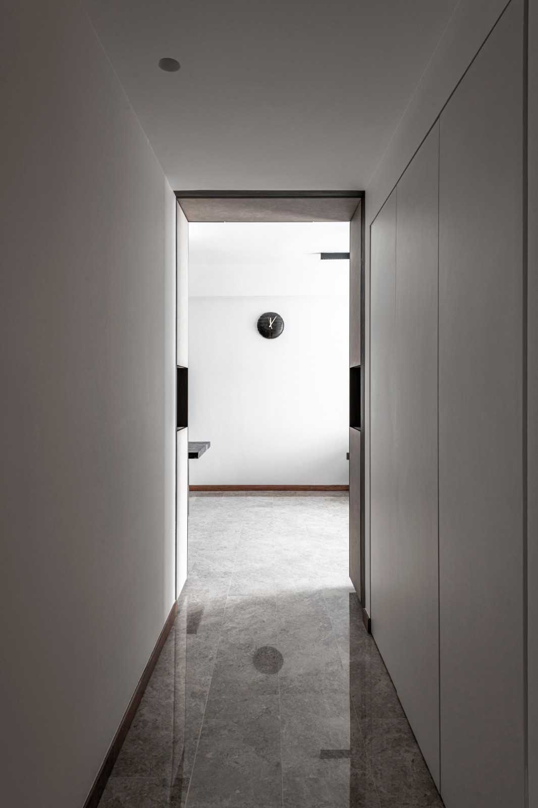 Modern Foyer with Artwork and Console Table