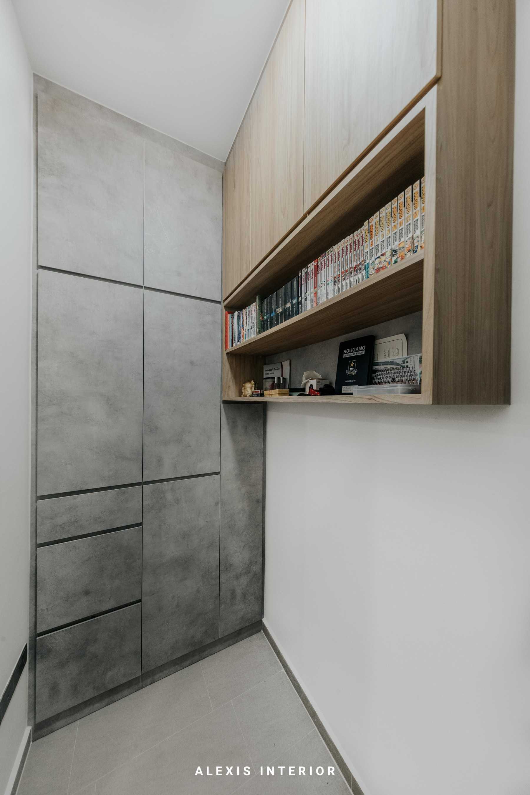 Contemporary Storeroom with Bookshelf and Wardrobe