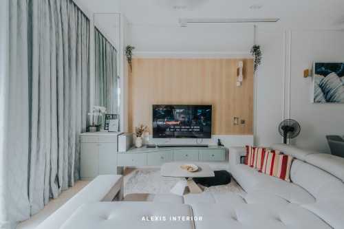 Contemporary Living Room at Water Cove Villa