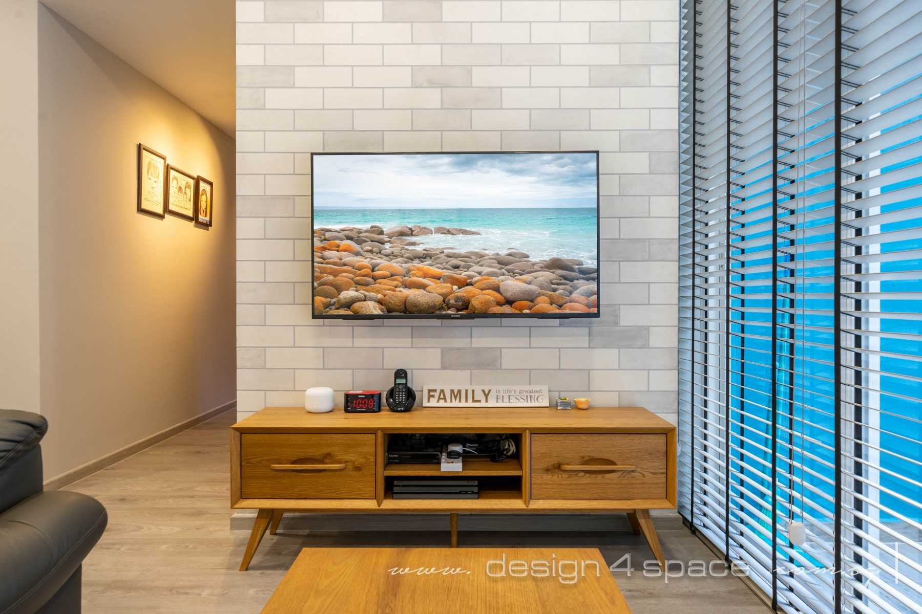 Modern Living Room with TV Console and Feature Wall