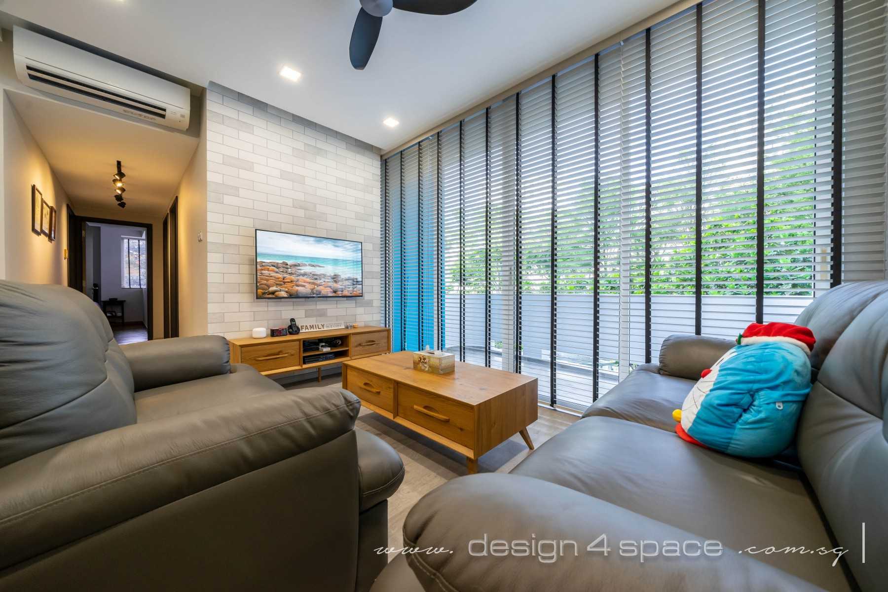 Modern Living Room with TV Console and Feature Wall