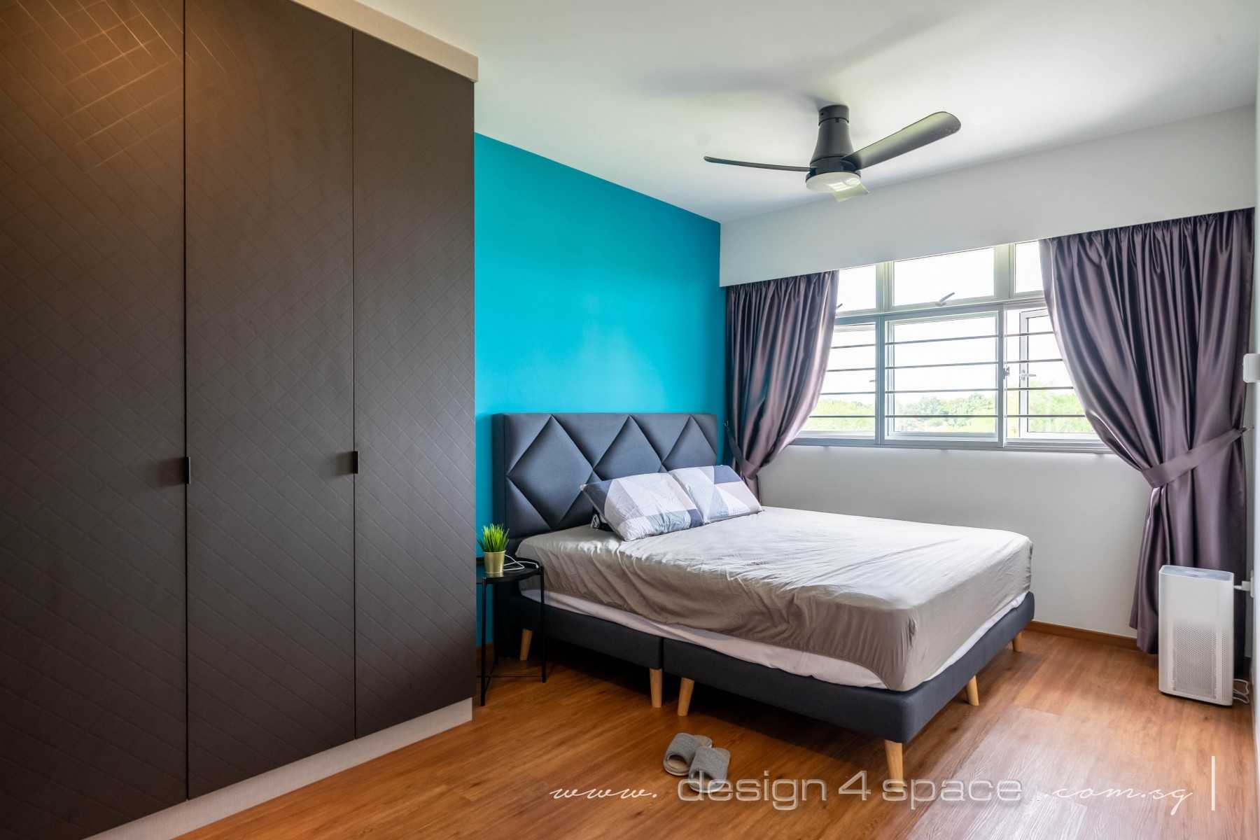 Contemporary Bedroom with Vinyl Flooring and Cove Lighting