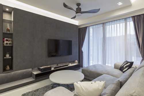 Industrial Living Room at Bellewaters at Anchorvale Crescent
