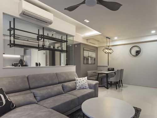 Industrial Living Room at Bellewaters at Anchorvale Crescent