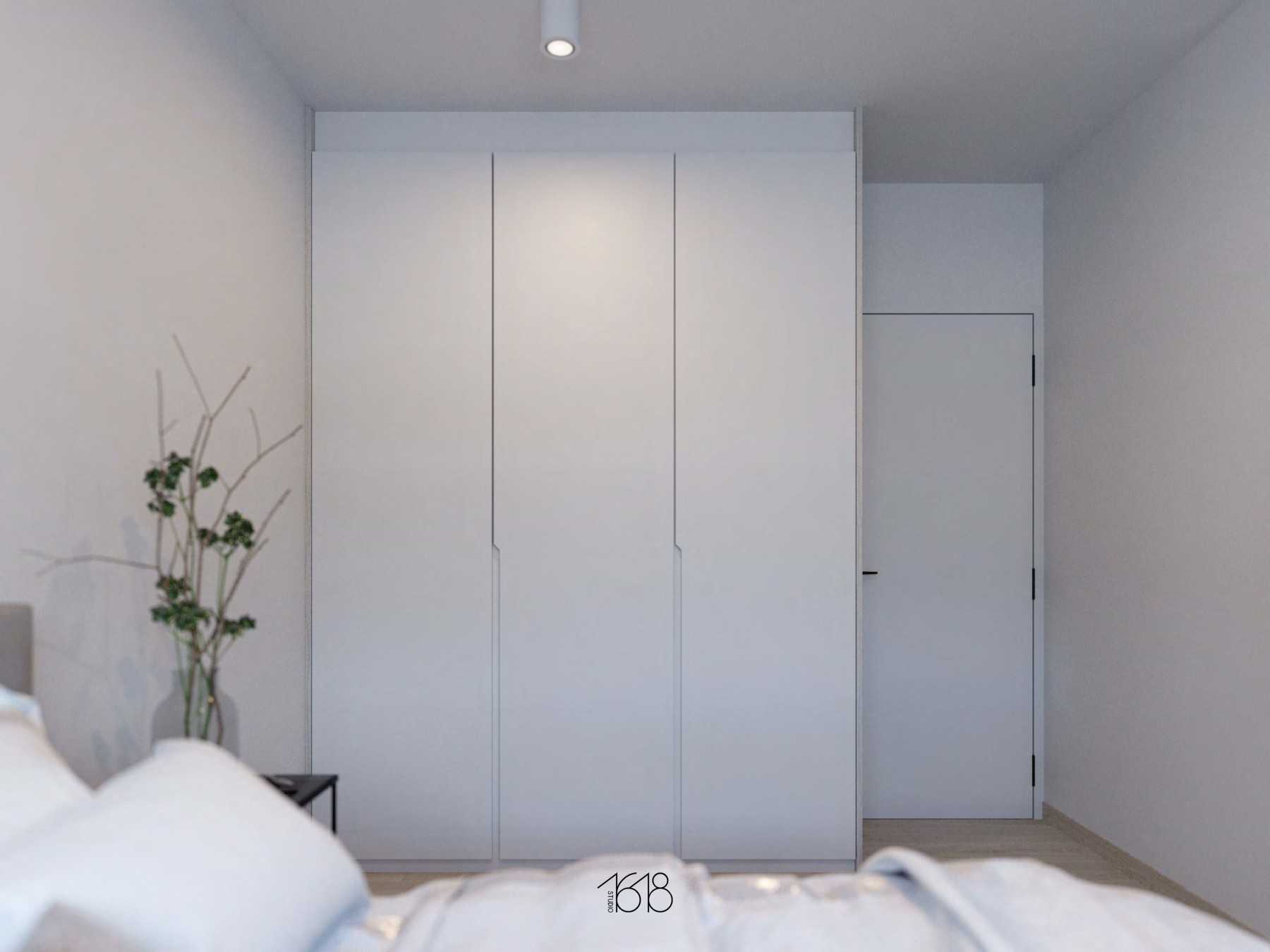 Scandinavian Bedroom with Vinyl Flooring and Wardrobe