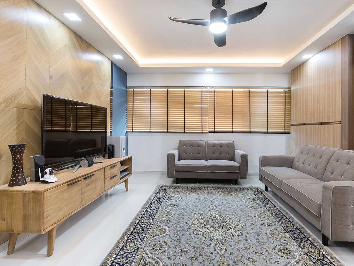 Modern Living Room with TV Console and Feature Wall