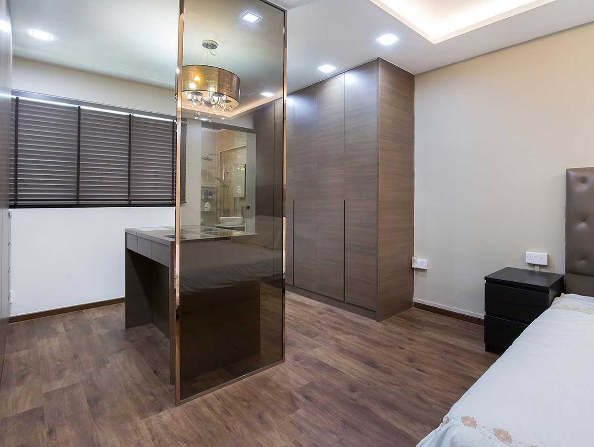 Modern Bedroom with Vinyl Flooring and Wood Flooring